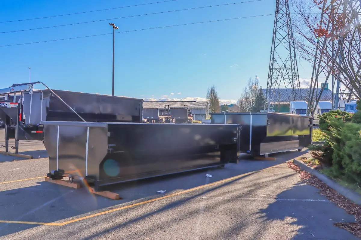 Roll-off dumpster ready for waste disposal at job site for Concrete Dumpster Rental in Prescott Valley